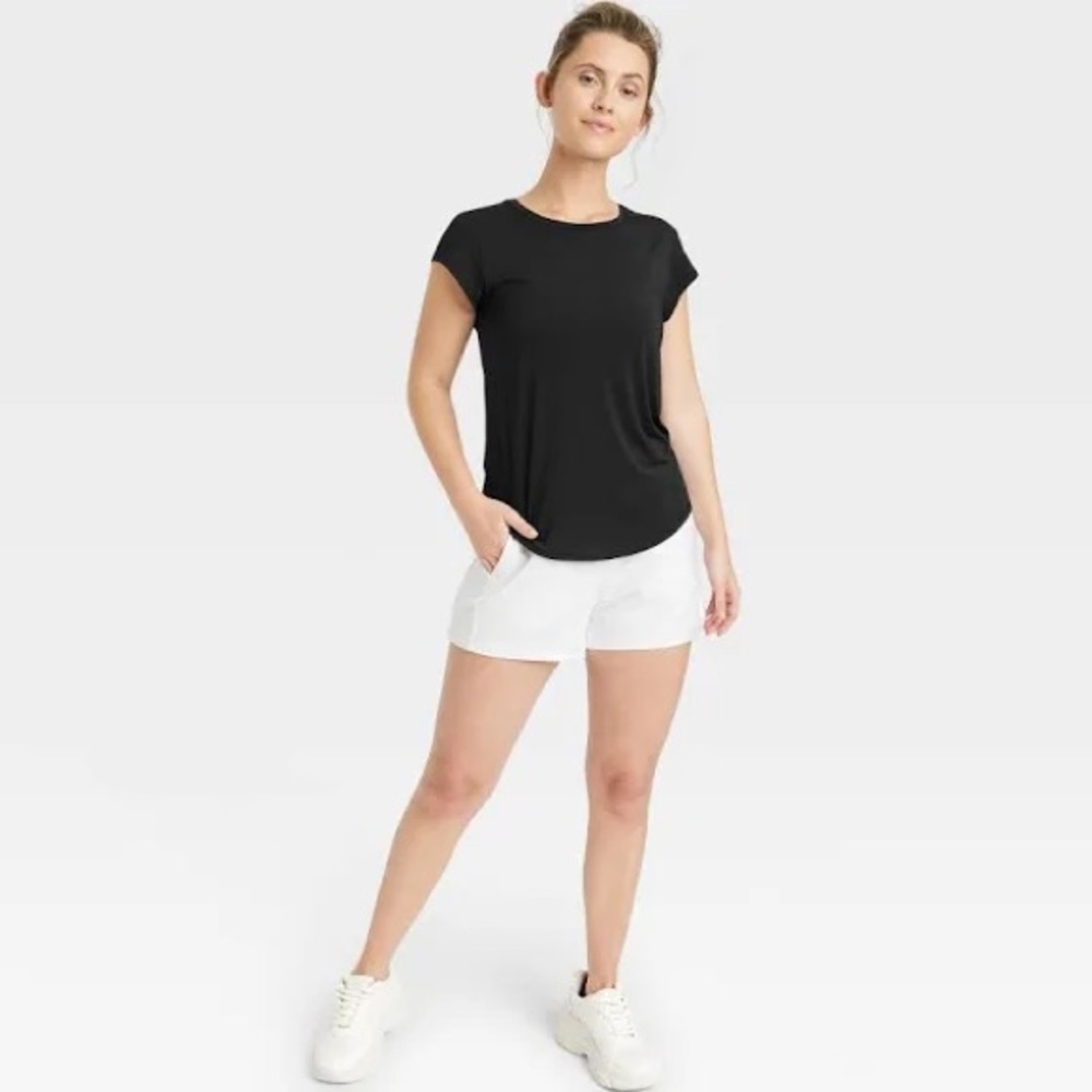 All in motion black running tee with mesh back
